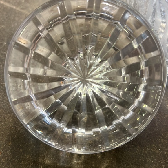 Pressed glass Crystal Decanter Round Lidded 11" Heavy Beautiful! As is - Picture 2 of 6